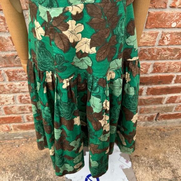Moulinette de Soeurs Anthropologie green floral sleeveless sundress / 2 / EUC - Picture 11 of 17